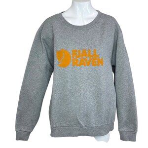 Fjallraven Logo Sweater, Grey Heathered, Cotton, Gorpcore, Size Womens XL